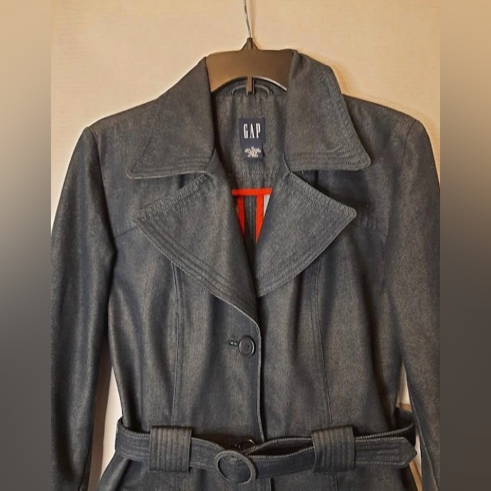 GAP Dark Gray Trench Coat - Picture 4 of 5